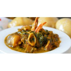 Bitter leaf Soup with pounded yam